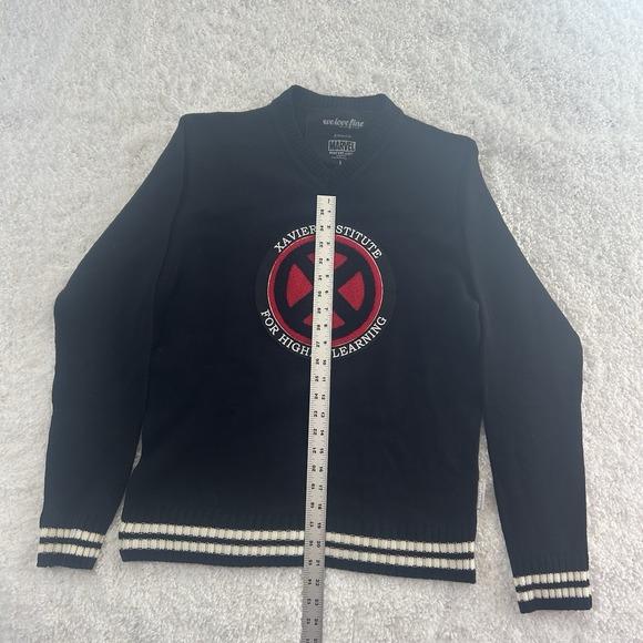 Marvel‎ X-Men Xavier Institute Sweater Navy Comic Book Knit Pullover - Picture 8 of 13